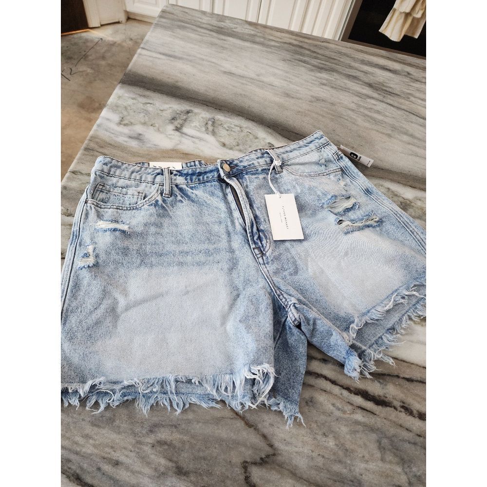 EUC Distressed Light Blue Denim Shorts